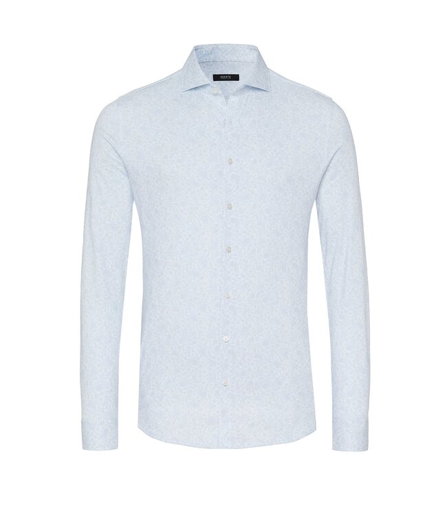 jersey overhemd lichtblauw print
