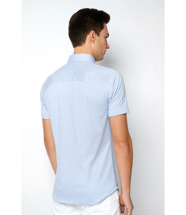 korte mouw overhemd lichtblauw