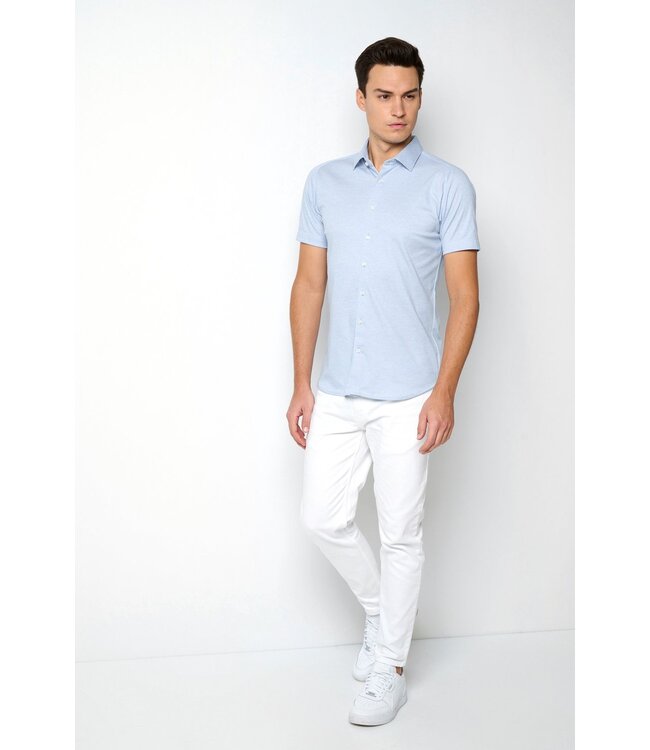 korte mouw overhemd lichtblauw
