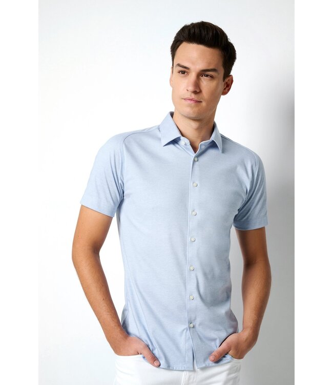 korte mouw overhemd lichtblauw