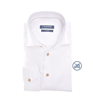 Ledûb modern fit strijkvrij overhemd wit