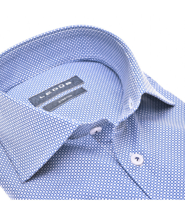 modern fit stretch overhemd blauw print
