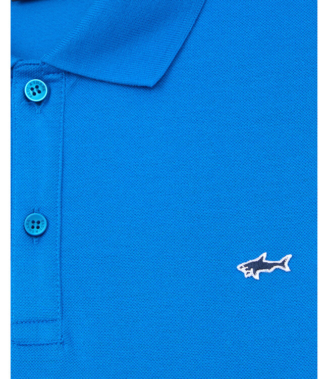basic korte mouw piqué polo cobalt