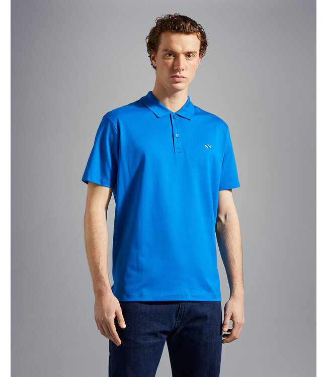 basic korte mouw piqué polo cobalt