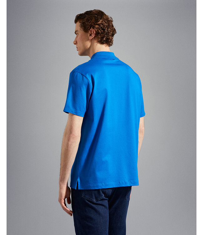basic korte mouw piqué polo cobalt