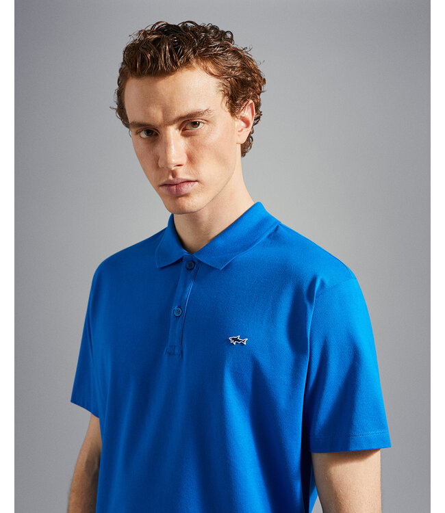 basic korte mouw piqué polo cobalt