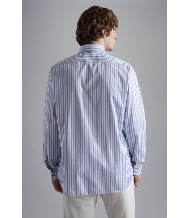 regular fit overhemd lichtblauw streep