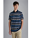 korte mouw piqué polo blauw strepen
