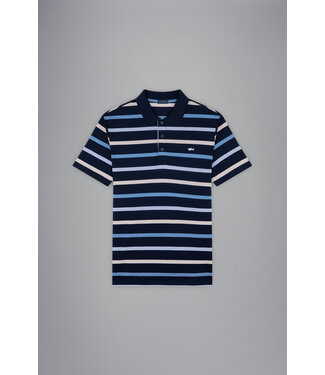 Paul & Shark korte mouw piqué polo blauw strepen
