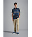 korte mouw piqué polo blauw strepen