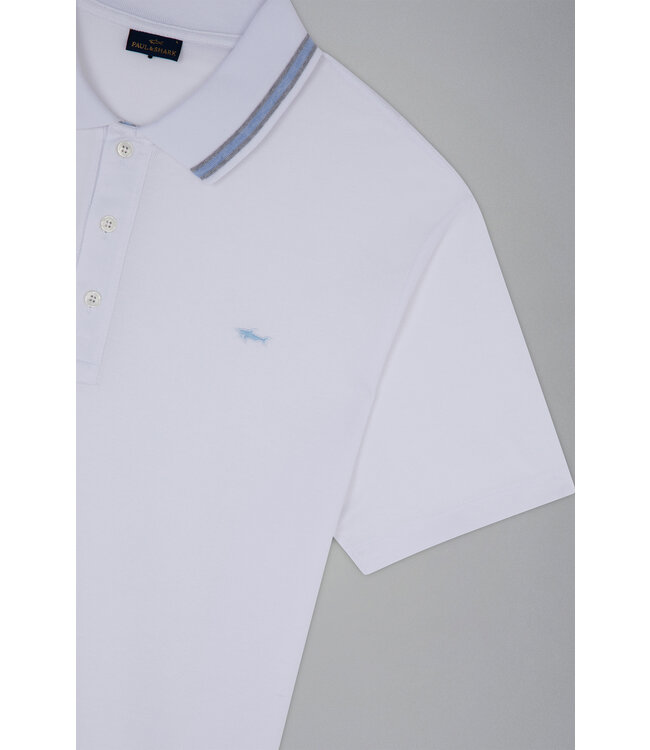 korte mouw piqué polo wit