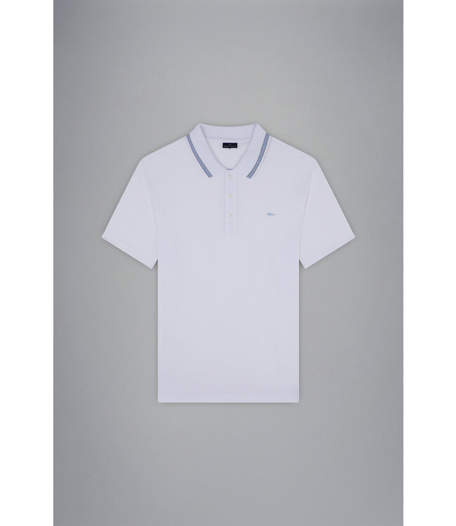 korte mouw piqué polo wit