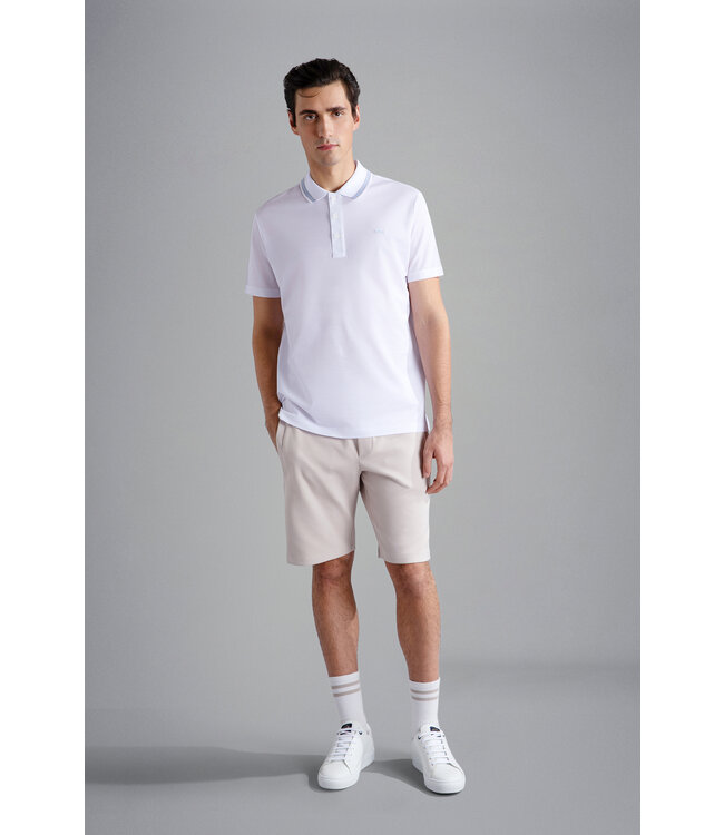 korte mouw piqué polo wit