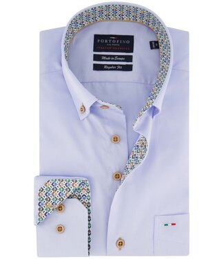 Portofino regular fit overhemd lichtblauw