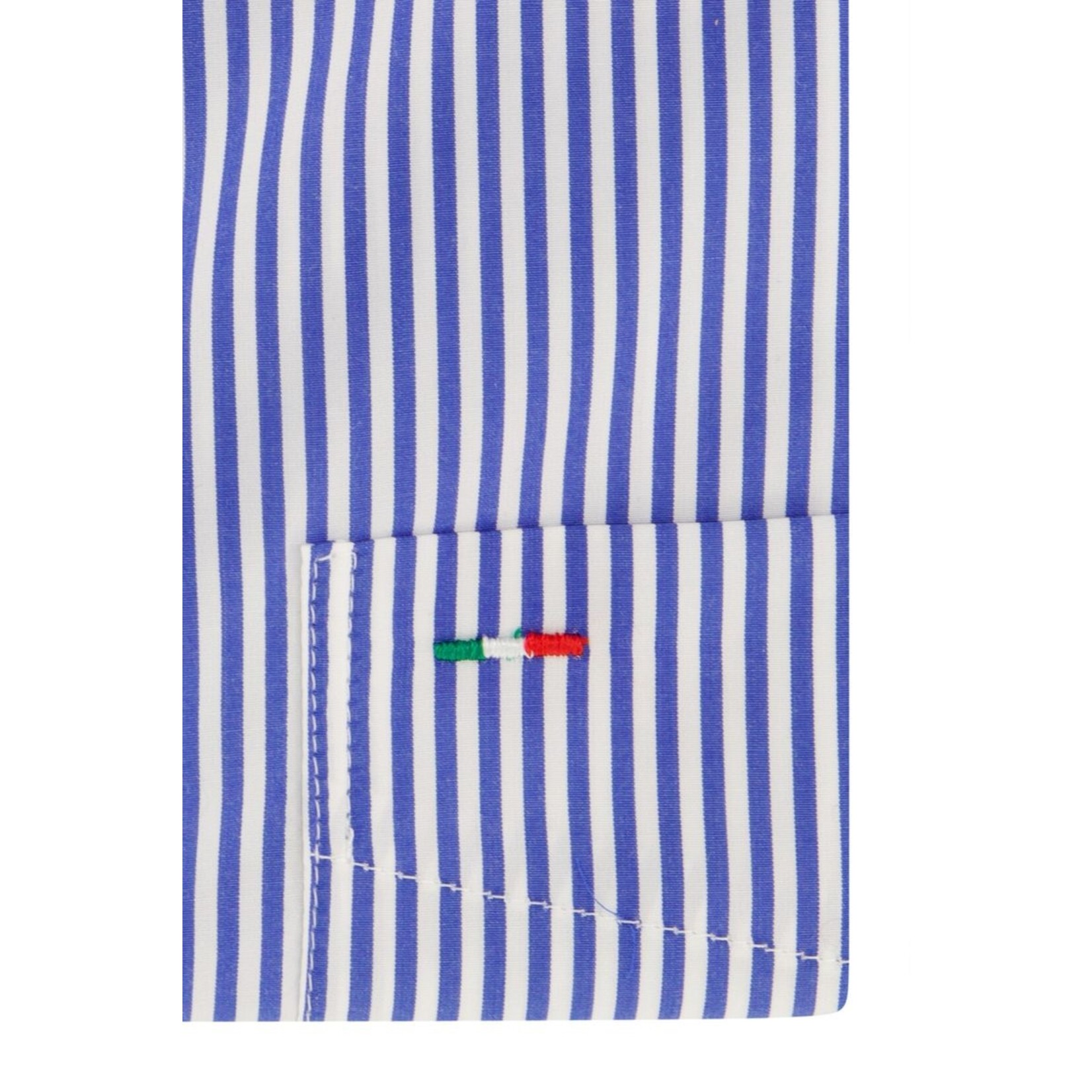 Portofino regular fit korte mouw overhemd blauw streep