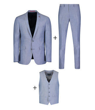 Roy Robson 3-delig slim fit zomerpak bleu