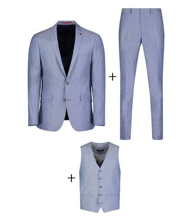 3-delig slim fit zomerpak bleu