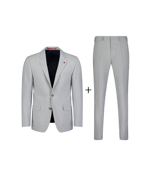 2-delig slim fit zomerpak lichtgrijs