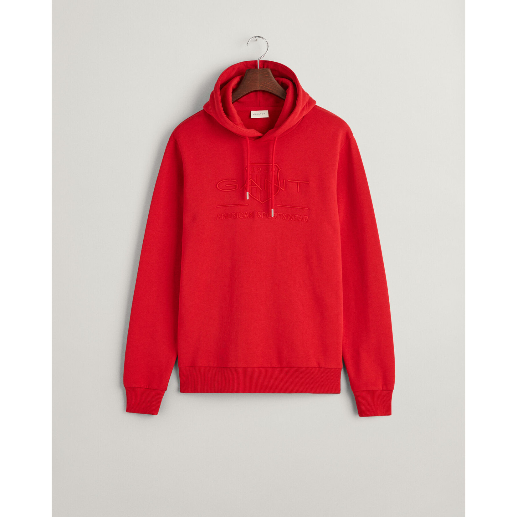 GANT tonal shield hoodie rood