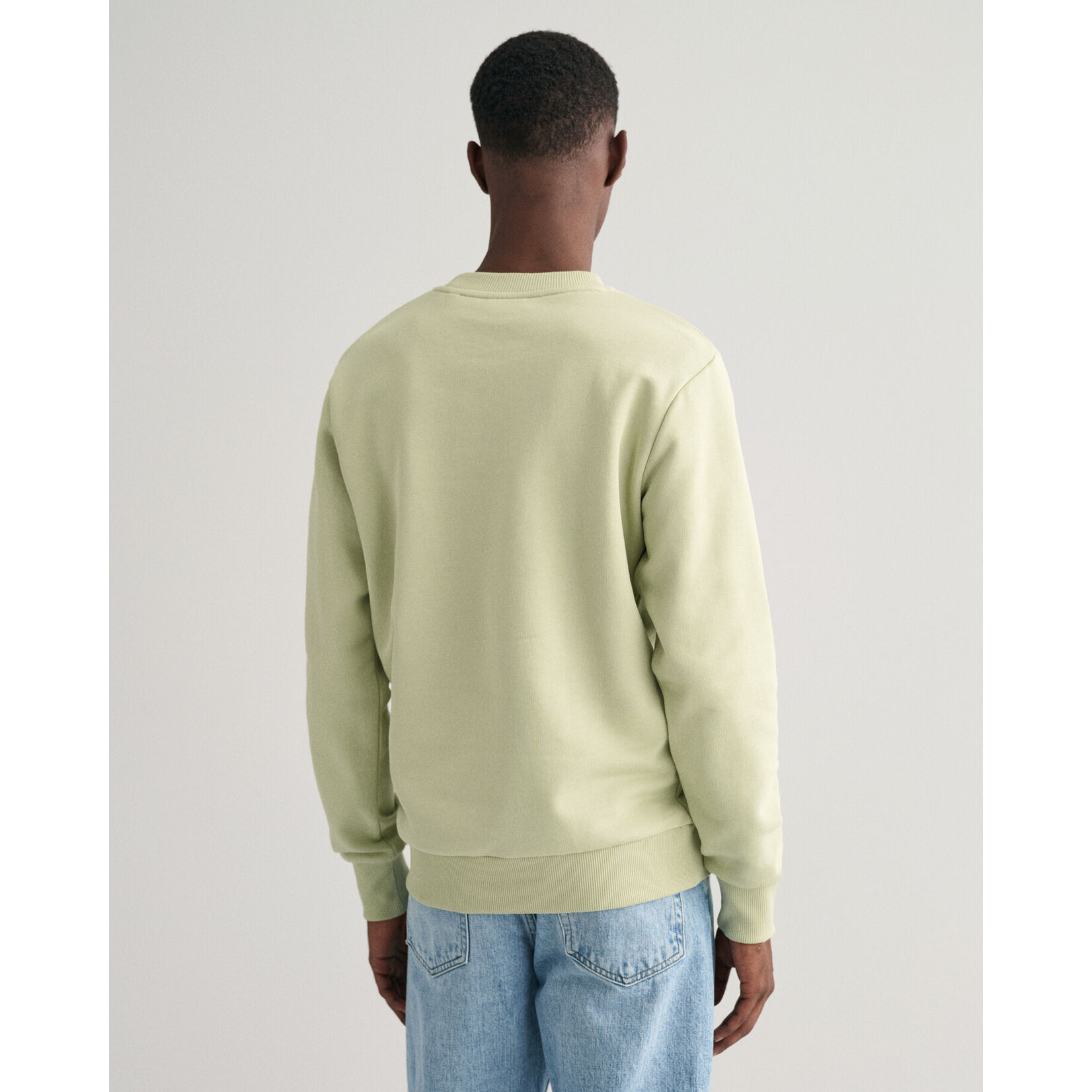 GANT tonal shield sweater matcha groen