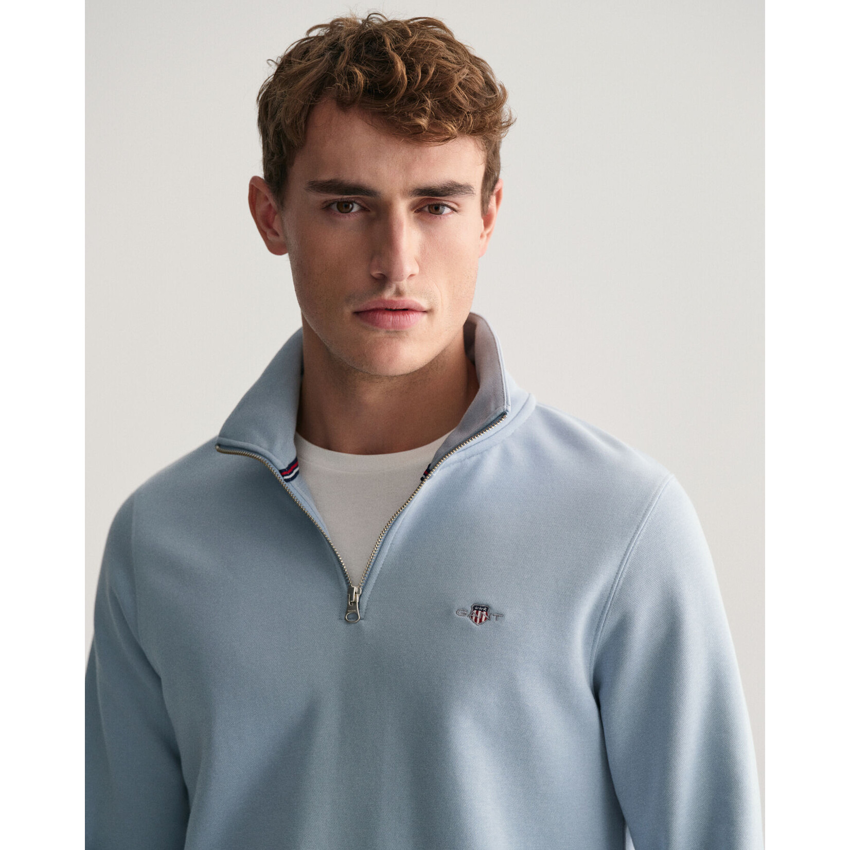 GANT shield sweatshirt met korte rits bleu