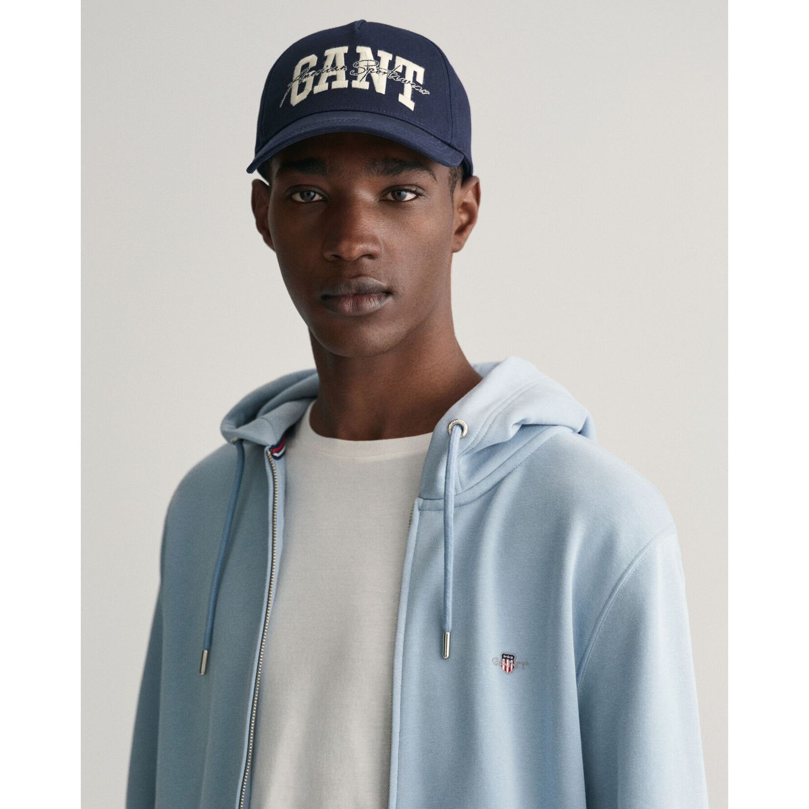 GANT shield hoodie met ritssluiting bleu