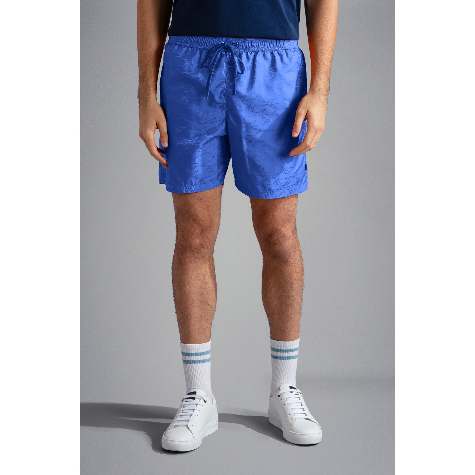 Paul & Shark zwemshort met haaienprint blauw