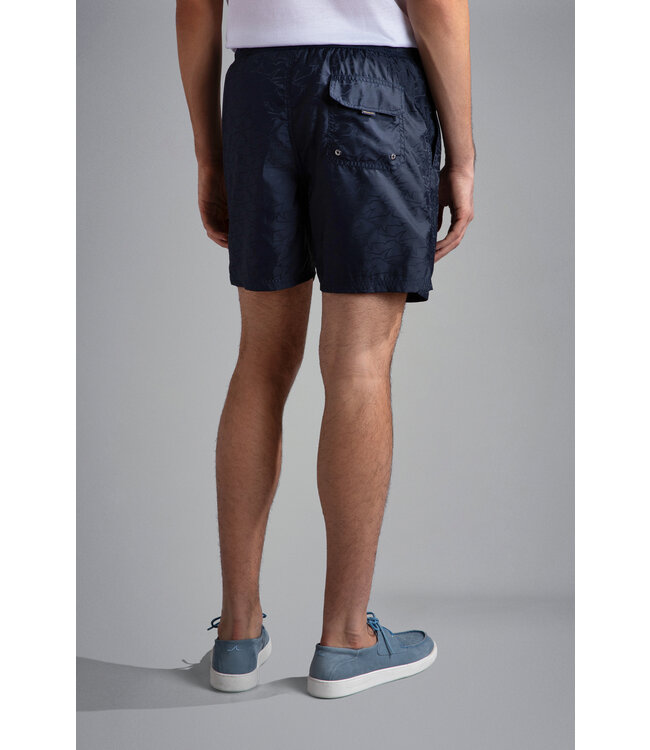 zwemshort met haaienprint marine