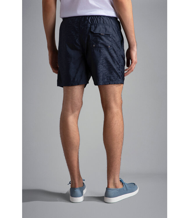 zwemshort met haaienprint marine