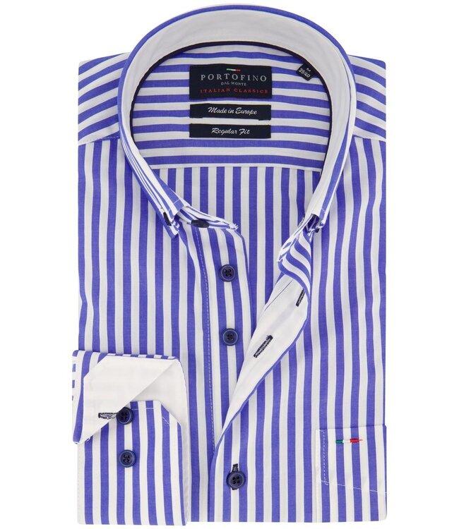 regular fit overhemd blauw streep