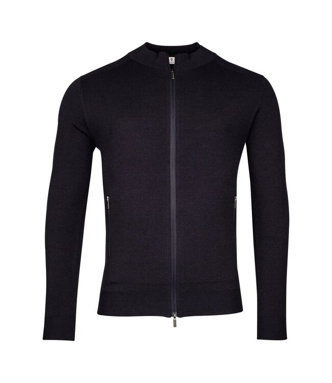 wollen vest met rits marine