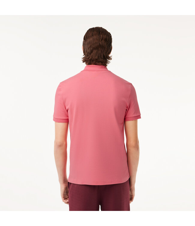 stretch polo korte mouw roze