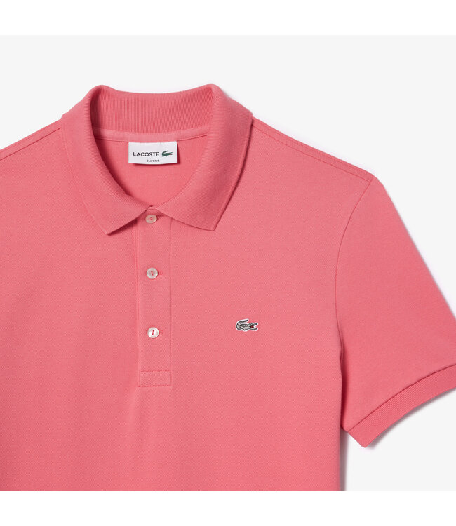 stretch polo korte mouw roze