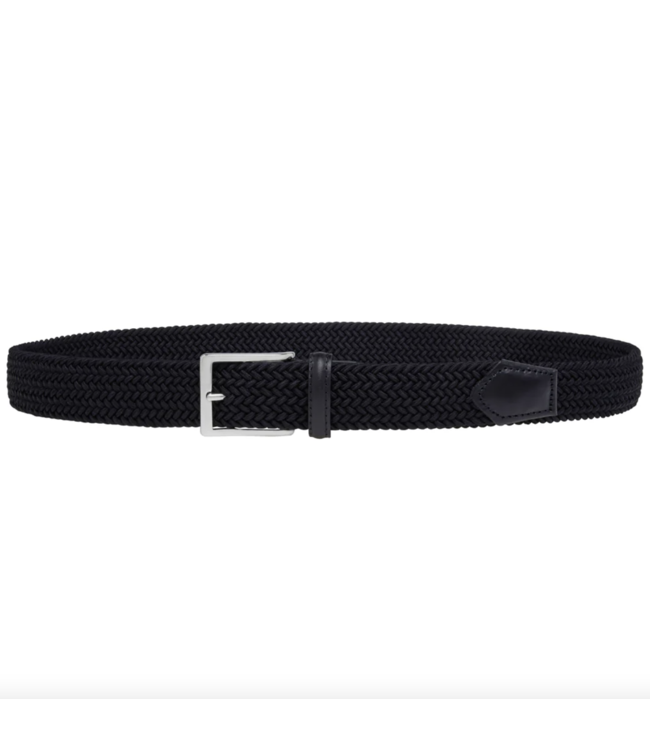 Rayon gevlochten stretch riem zwart