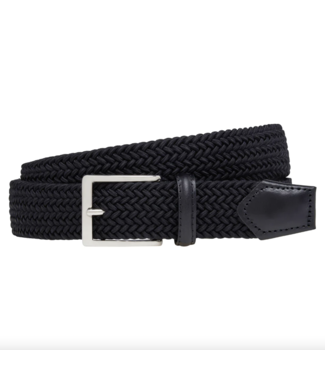 Athison Rayon gevlochten stretch riem zwart