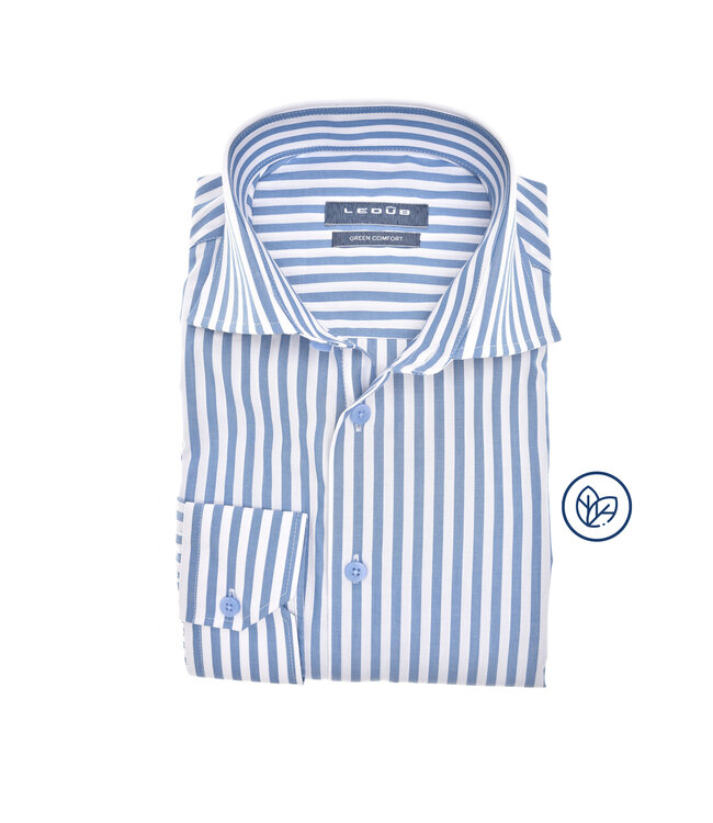 modern fit overhemd blauw gestreept