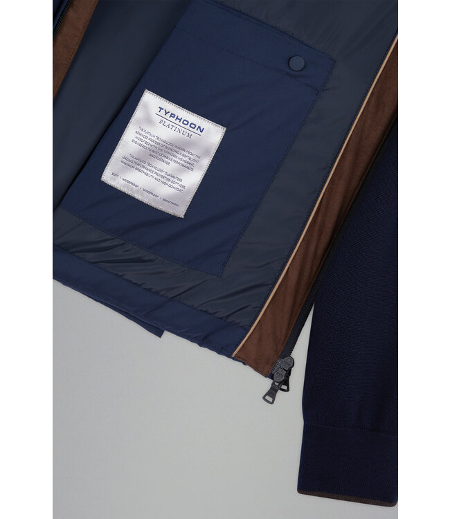 hybride wollen vest marine