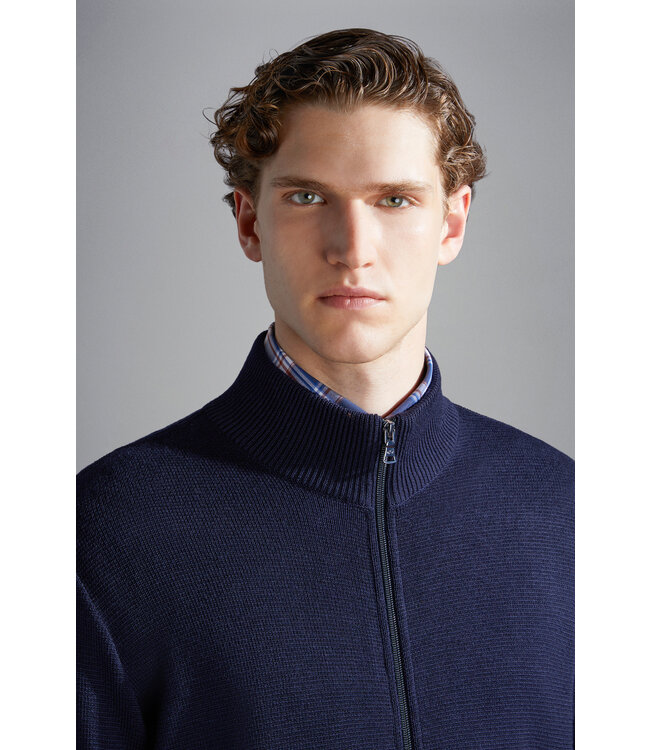 wollen vest met rits marine