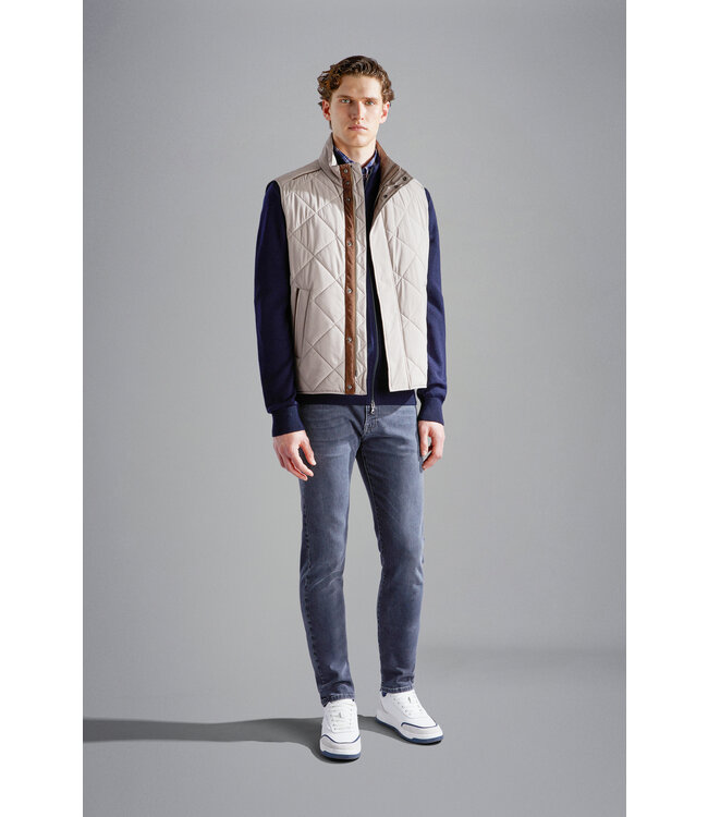 wollen vest met rits marine