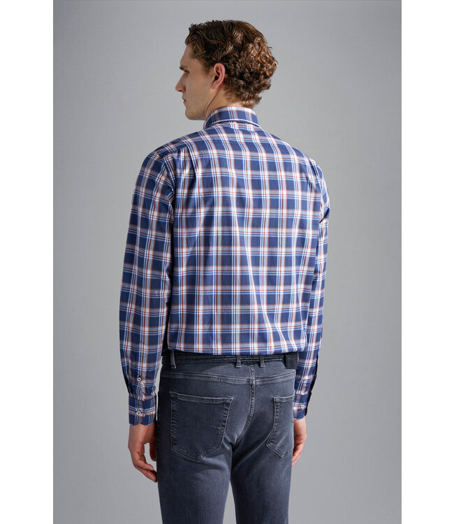 regular fit overhemd blauw ruit