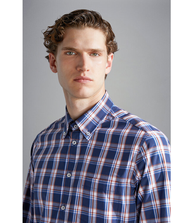 regular fit overhemd blauw ruit