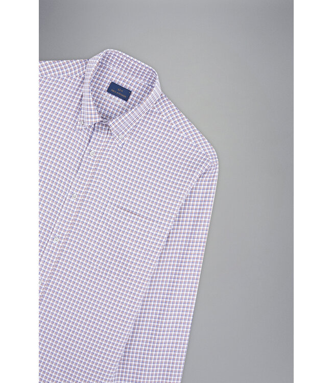 regular fit overhemd blauw bruin ruit