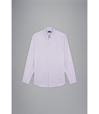 Paul & Shark regular fit overhemd blauw bruin ruit