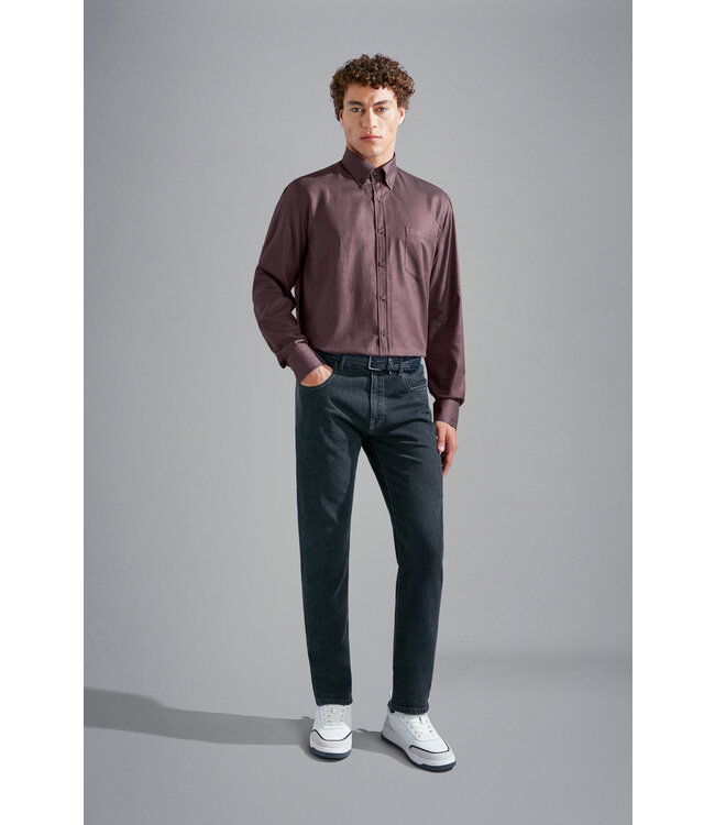 regular fit overhemd bruin print