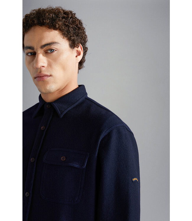 wollen overshirt marine