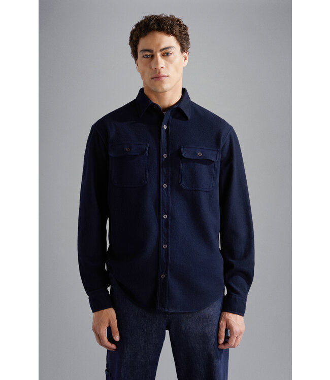 wollen overshirt marine