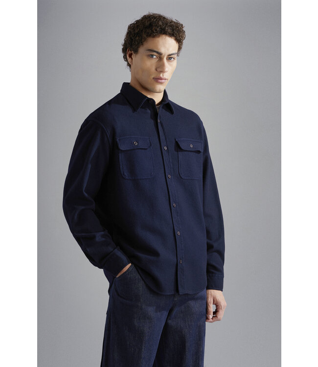 wollen overshirt marine