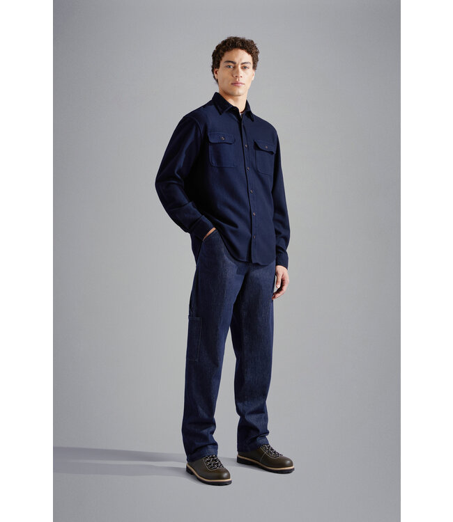 wollen overshirt marine