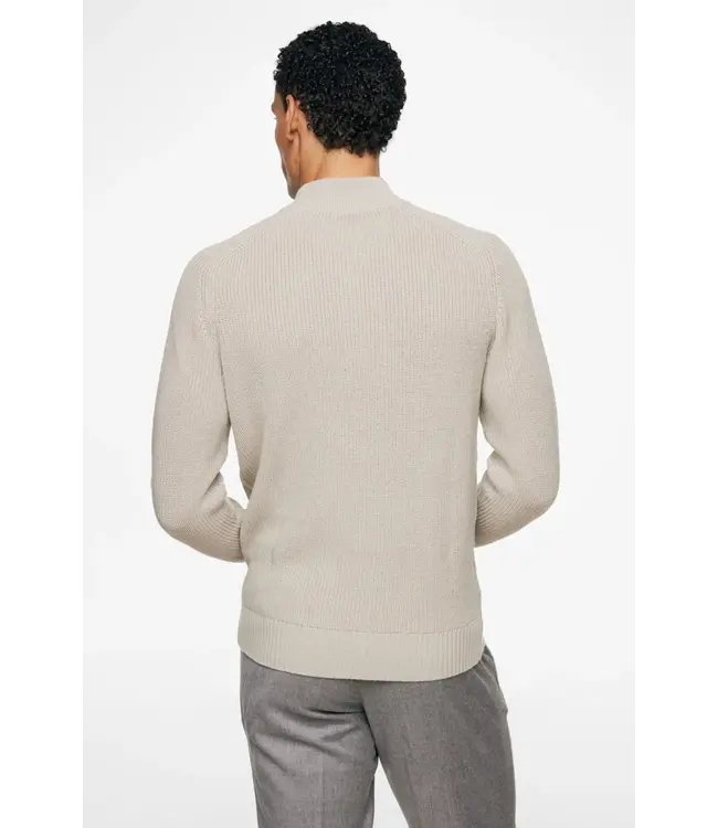 wollen trui met korte rits beige