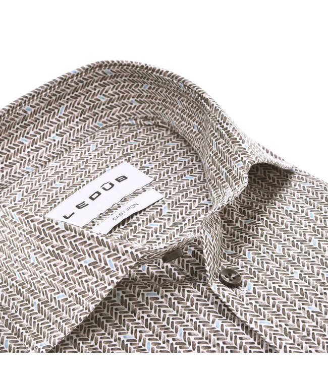 modern fit overhemd bruin print